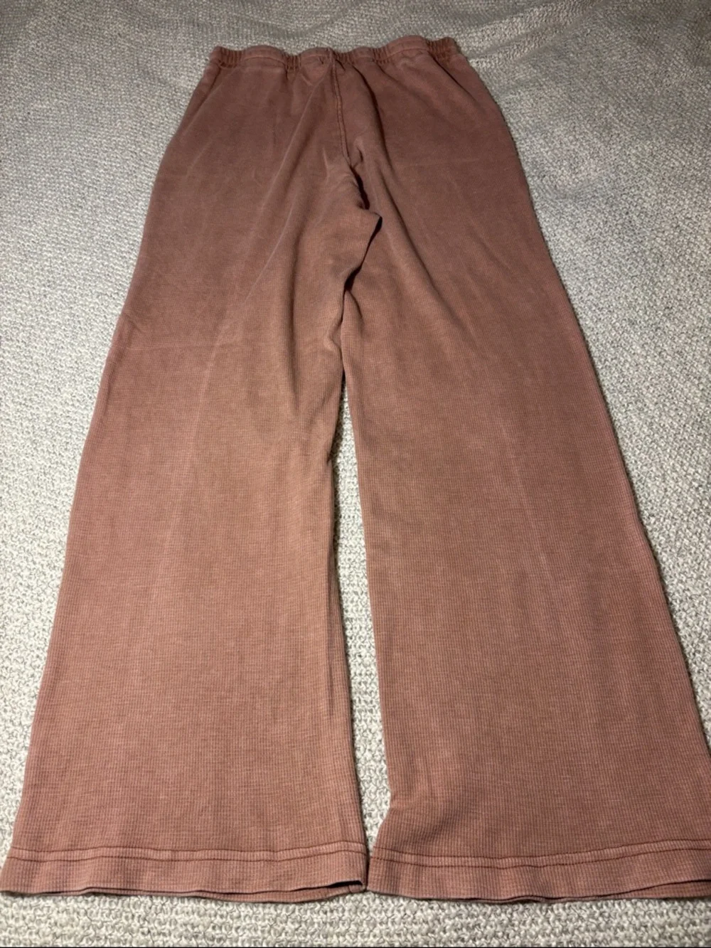 Ribbed Drawstring Lounge Pants with Pockets, Rust